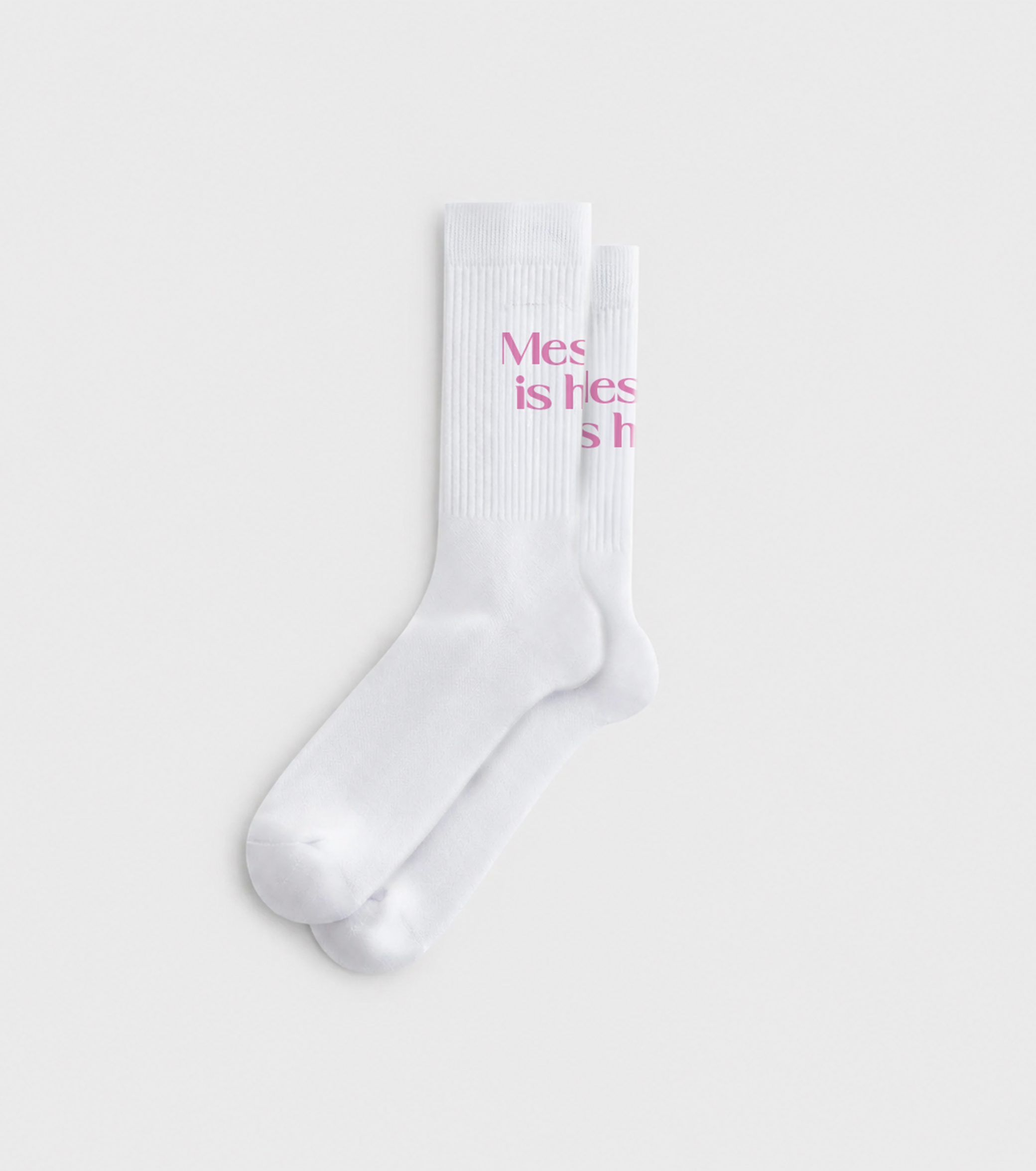 MIH Messiah is here socks calcetín blanco white rosa (2) 22 Calcetín Messiah - Imagen 1