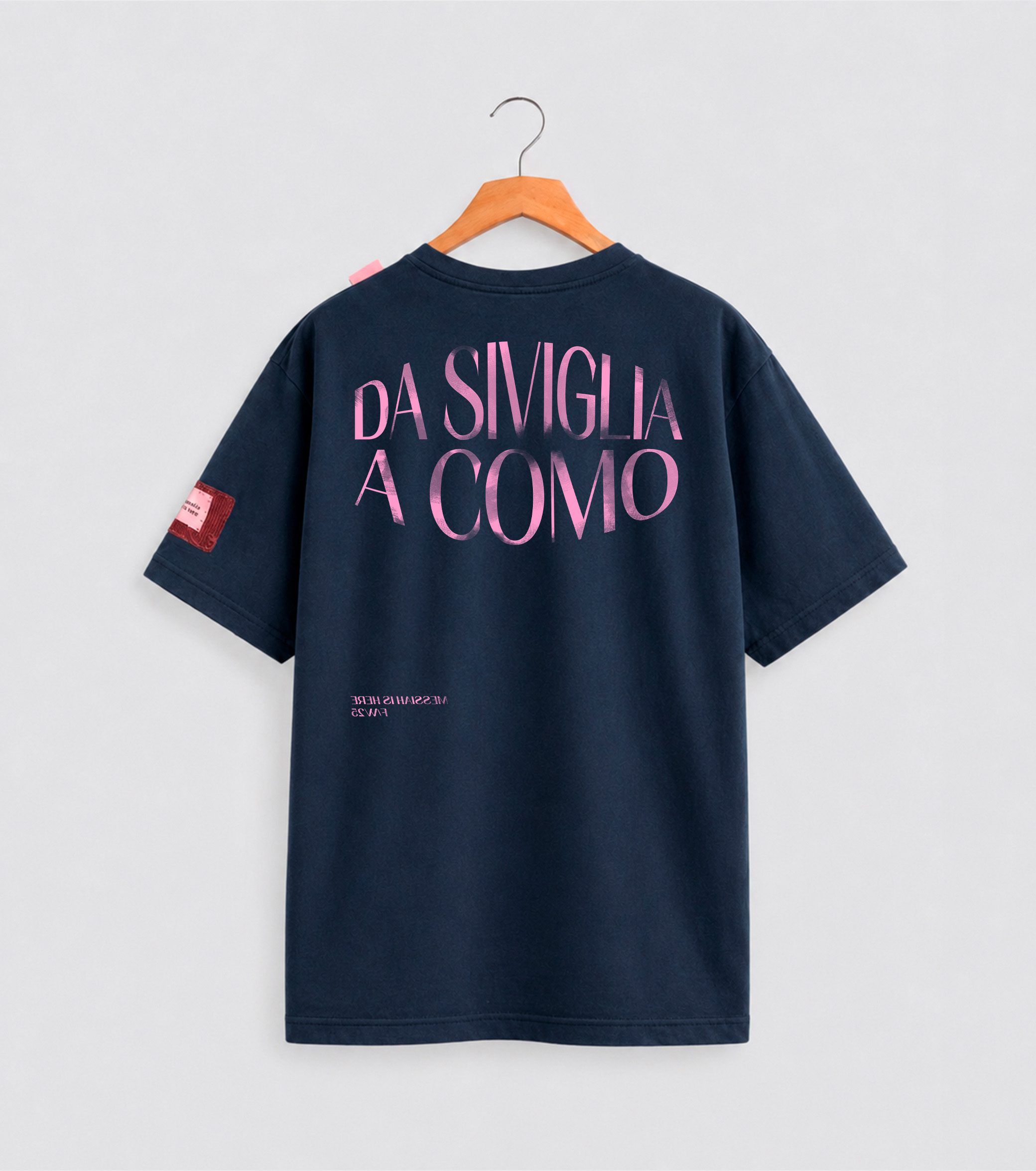 1 Assane Diao, COMO FC, Tee, t-shirt, camiseta oversized, blue navy, azul marino, messiah is here, mih_ 2 Camiseta Assane Diao Lago Di Como - Imagen 1