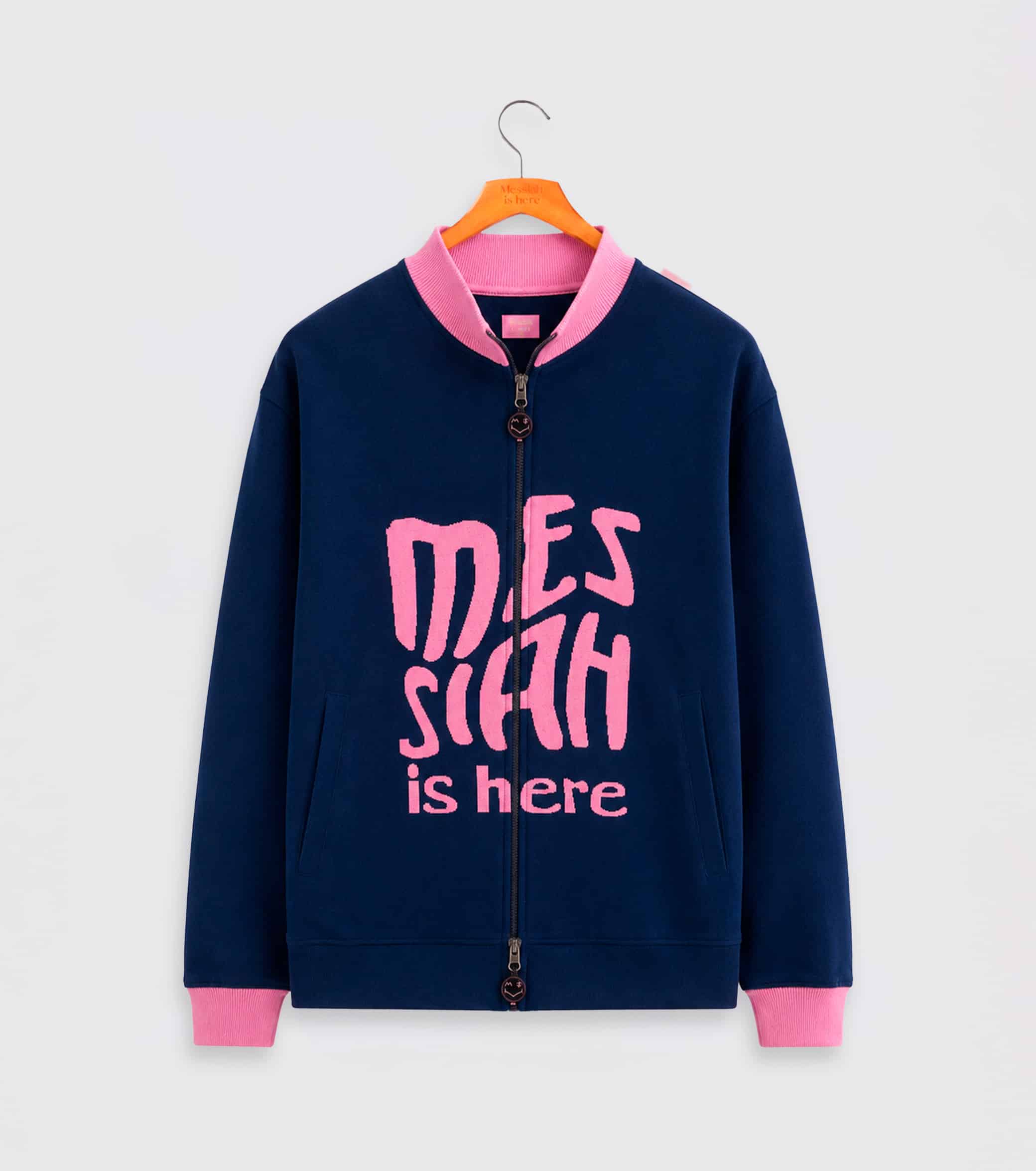 1 Assane Diao, Knit messiah mih, rosa, morado, azul marino, jersey, double zip 2 Chaqueta Punto Messiah - Imagen 1