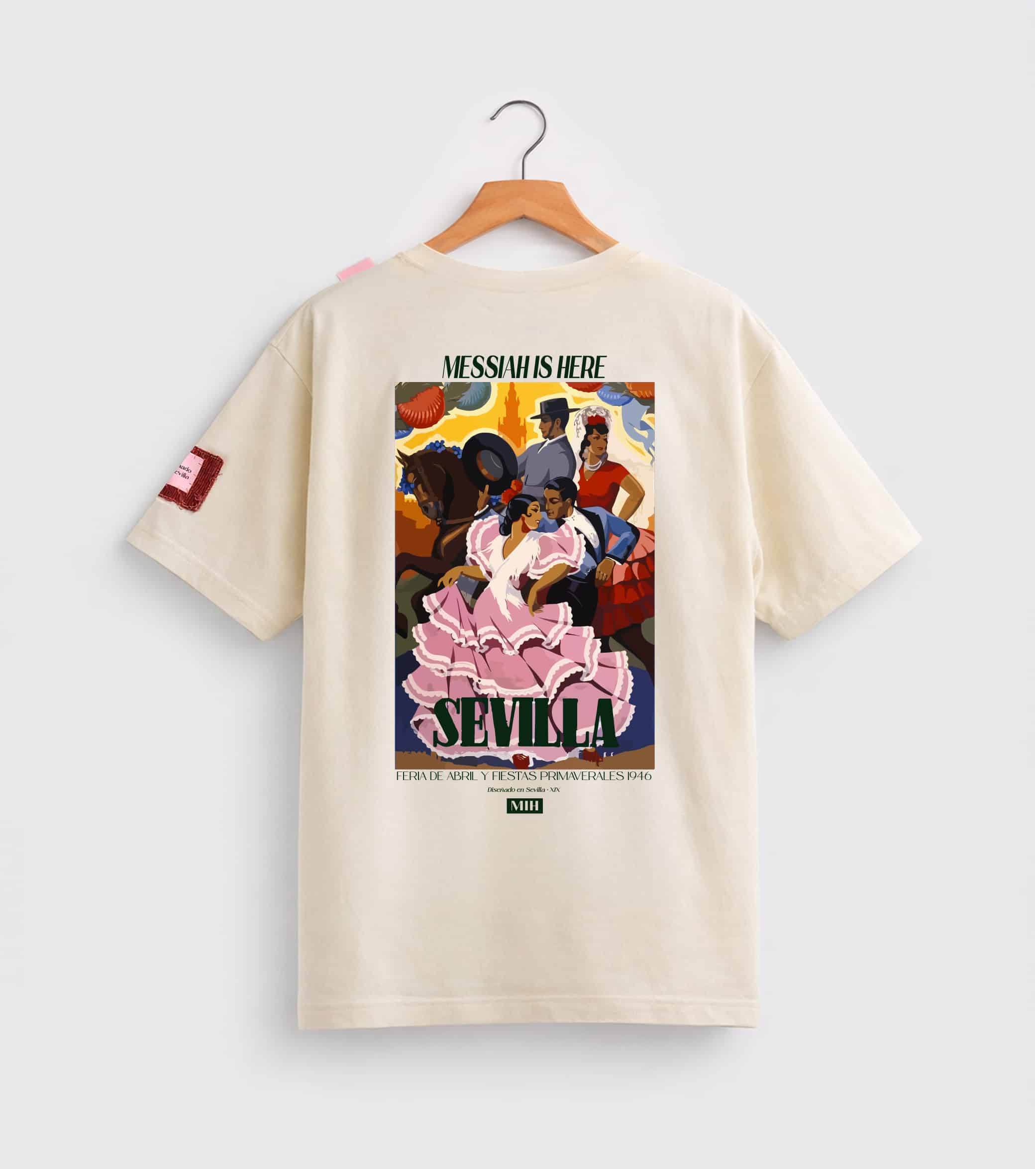 messiah is here feria vintage white blanco roto mih cartel 1946 2 Camiseta Feria 1946 - Imagen 1